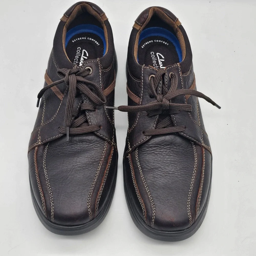 Clarks Collection Bradley Walk Men's Brown Leather Comfort‎ Casual Shoes US 11
